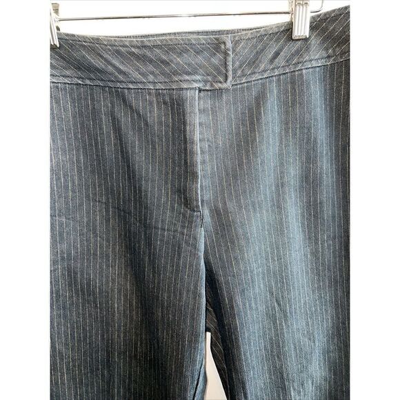 Bently A. Wide Leg Jeans Women’s 12 Blue Split Back Hem Stripped Classic Y2K - Picture 2 of 11